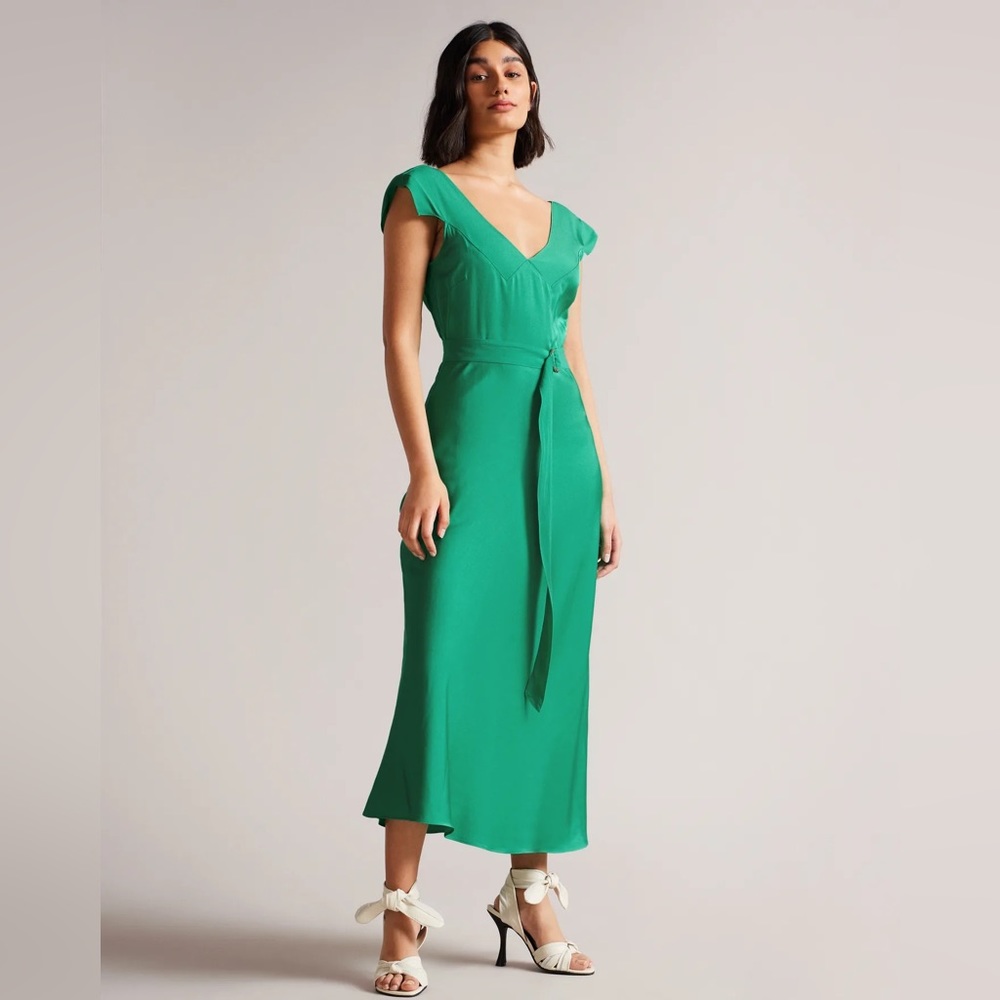 Brand NEW! Never worn Ted Baker green midi dress
